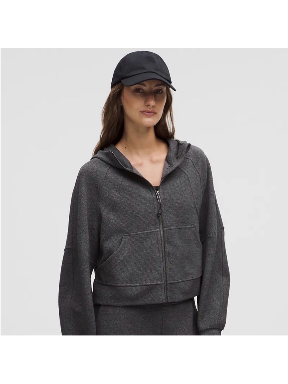 Lululemon grey full zip waffle scuba XL/XXL